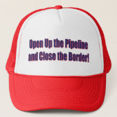 Open-the-Pipeline-and-Nah-the-Bordr-eps Truckerkappe (Vorderseite)