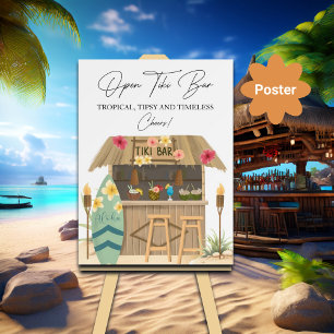 Open Tiki Bar Exotic Luau Brautparty Poster