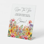 Open Tiki Bar Tropical Luau Brautparty Sockelschild (Vorderseite)