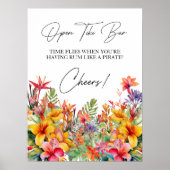 Open Tiki Bar Tropical Luau Poster (Vorne)