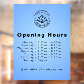Open Times Business-Logos Öffnungszeiten hellblau Fensteraufkleber (Blatt 2)