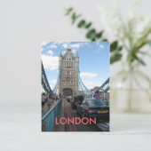 Open Tower Bridge London UK Postkarte (Stehend Vorderseite)