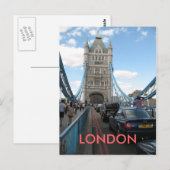Open Tower Bridge London UK Postkarte (Vorne/Hinten)