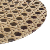 Open Weave Rattan Cane Glass Chopping Board Schneidebrett (Ecke)