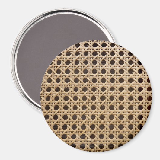 Open Weave Rattan Cane Large Round Magnet (Vorderseite/Rückseite)