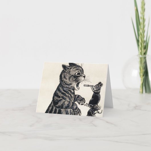 Open Wide von Louis Wain Dankeskarte (Vorderseite)