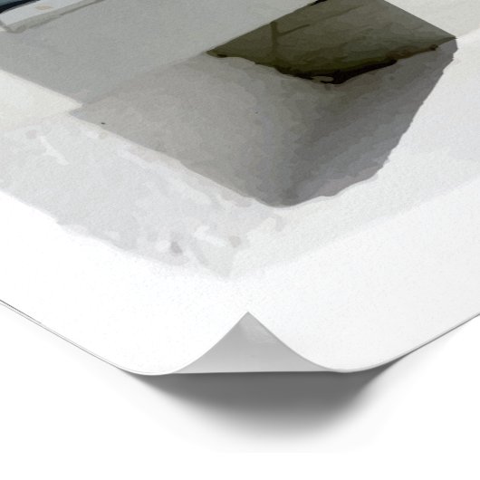 Open Window Blue Ocean View Poster (Ecke)