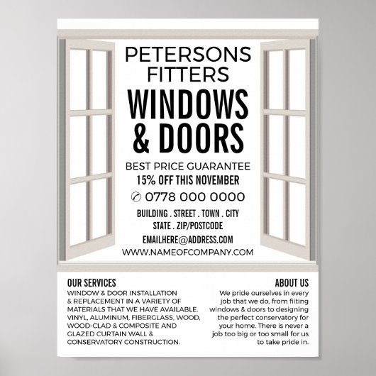 Open Window Design, Window & Door Fitter Company Poster (Vorne)