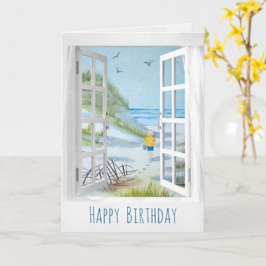 Open-Window-Szene Karte (Gelbe Blume)