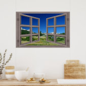 Open Window to Moon Over Tuolumne Meadoster Poster (Küche)