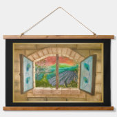 Open Window Wandteppich Mit Holzrahmen (Vorne)