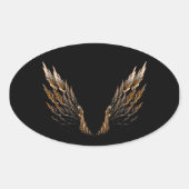 Open Wings Ovaler Aufkleber (Vorderseite)