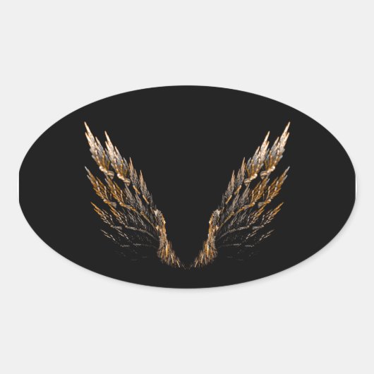 Open Wings Ovaler Aufkleber (Vorderseite)