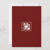 Open-Work Elegant Maroon Hochzeitskarte Ankündigung (Rückseite)