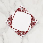 Open-Work Monogram White-Burgund Hochzeit Geschenkanhänger (Rückseite)