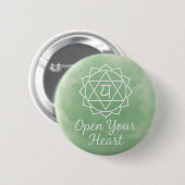 Open Your Heart Anahata Heart Chakra Spiritual Button (Vorne & Hinten)