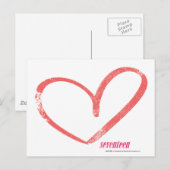 OpenHeart LtPink Postkarte (Vorne/Hinten)