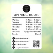 Opening Business Hours Times QR Code Business Logo Fensteraufkleber (Blatt 3)
