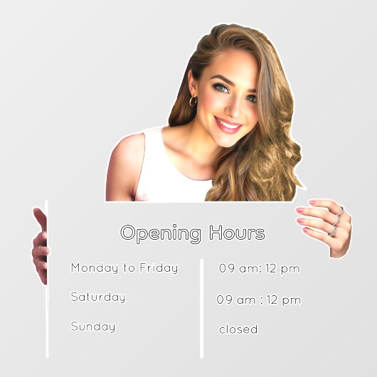 Opening Hours Sign Window Cling Fensteraufkleber (Blatt)