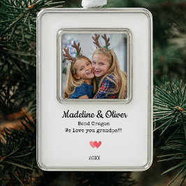 Oper Family Foto Personalisiert Weihnachten Rahmen-Ornament Silber