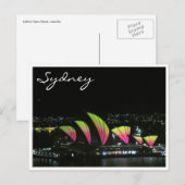 Oper Sydney, lebhaft orange Postkarte (Vorne/Hinten)