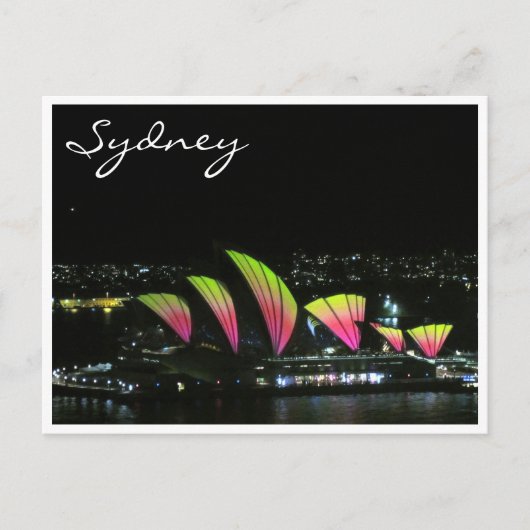 Oper Sydney, lebhaft orange Postkarte (Vorderseite)