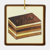 Opéra Cake French Patisserie Dessert Keramikornament (Rückseite)