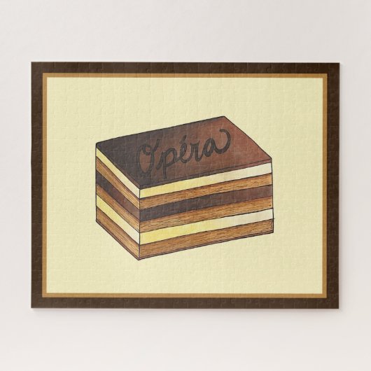 Opéra Cake French Patisserie Dessert Puzzle (Horizontal)