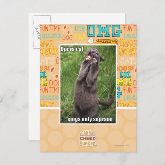 Opera Cat Postkarte (Vorne/Hinten)