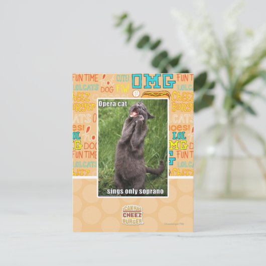 Opera Cat Postkarte (Stehend Vorderseite)