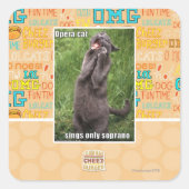 Opera Cat Quadratischer Aufkleber (Vorderseite)
