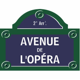 Opera Custom Paris Street Sign Fotoskulptur Magnet
