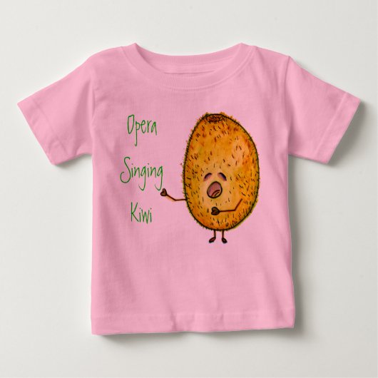 Opera, die Kiwi singen, La-La-T-Shirt, Rosa Baby T-shirt (Vorderseite)