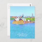 Opera House Sydney Hafen Aussicht auf Wasser Postk Postkarte (Vorne/Hinten)