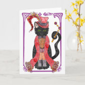 Opera Kitty Greeting Card Karte (Gelbe Blume)