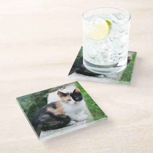 Opera Phantom Cat Glasuntersetzer (Schrägansicht)