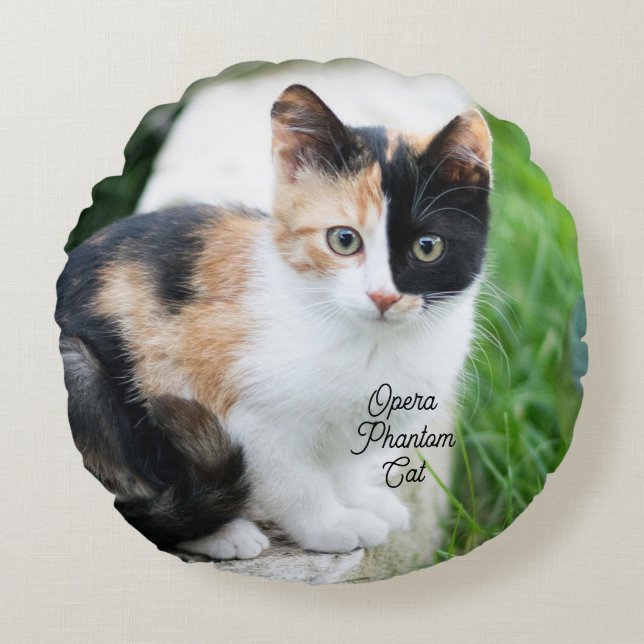Opera Phantom Cat Rundes Kissen (Vorderseite)