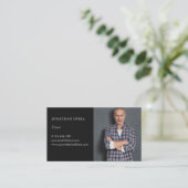 Opera Singer Foto Black Modern Visitenkarte (Stehend Vorderseite)