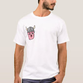 Operatic Pink Bean Warrior Wearing Horned Viking T-Shirt (Vorderseite)