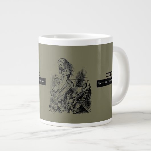 Operation Alice in Wonderland Alice im Wunderland Jumbo-Tasse (Vorderseite Rechts)