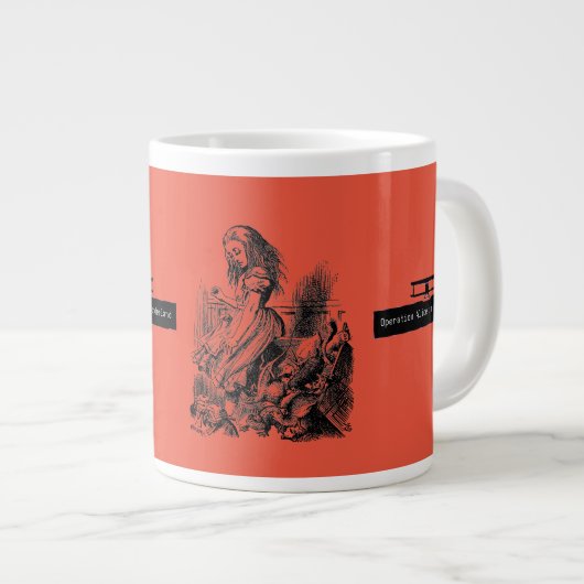 Operation Alice in Wonderland Alice im Wunderland Jumbo-Tasse (Vorderseite Rechts)