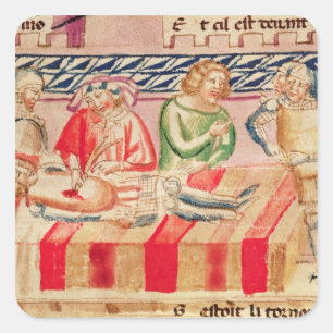 Operation auf einem verletzten Soldaten Quadratischer Aufkleber