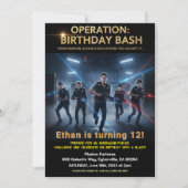 Operation Birthday Bash Laser Tag Einladung (Vorderseite)