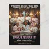 Operation Birthday Bliss Spa Party  Postkarte (Vorderseite)