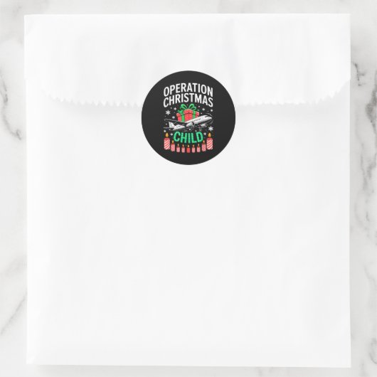 Operation Christmas Child Family Matching Xmas Fun Runder Aufkleber (Tasche)