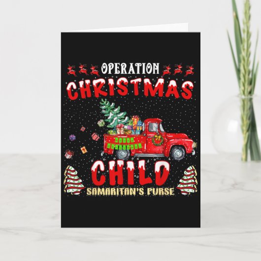 Operation Christmas Child Funny Family Matching Xm Karte (Vorderseite)