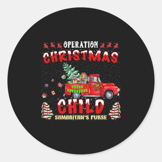 Operation Christmas Child Funny Family Matching Xm Runder Aufkleber (Vorderseite)