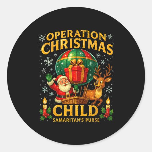 Operation Christmas Child Samaritan’s Purse Balloo Runder Aufkleber (Vorderseite)