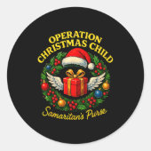 Operation Christmas Child Samaritan’s Purse Xmas D Runder Aufkleber (Vorderseite)