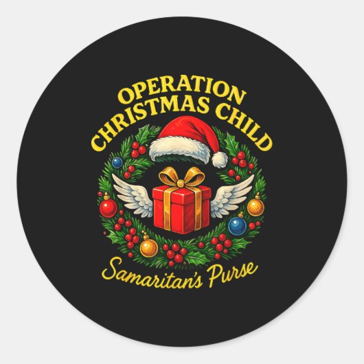 Operation Christmas Child Samaritan’s Purse Xmas D Runder Aufkleber (Vorderseite)